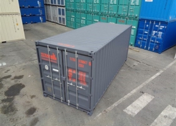 Nuevo contenedor marítimo gris de 20 pies