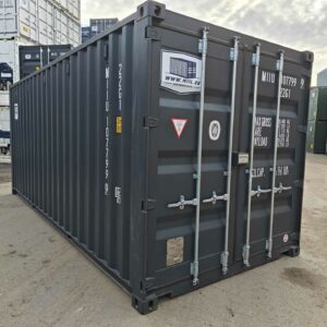 Contenedor de envío gris de 20 pies usado