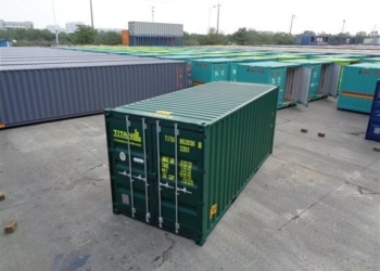 Contenedor marítimo de 20 pies con puertas dobles, nuevo color verde