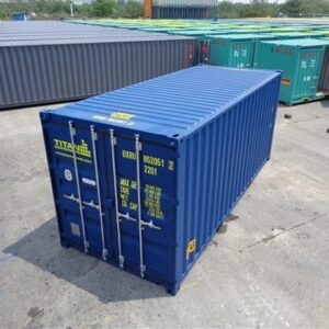 Contenedor marítimo de 20 pies con puertas dobles, nuevo color azul