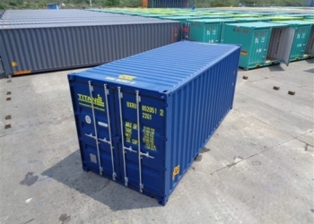 Contenedor marítimo de 20 pies con puertas dobles, nuevo color azul