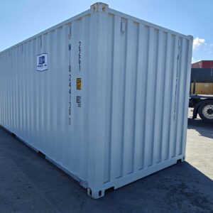 Contenedor de envío blanco de 20 pies usado